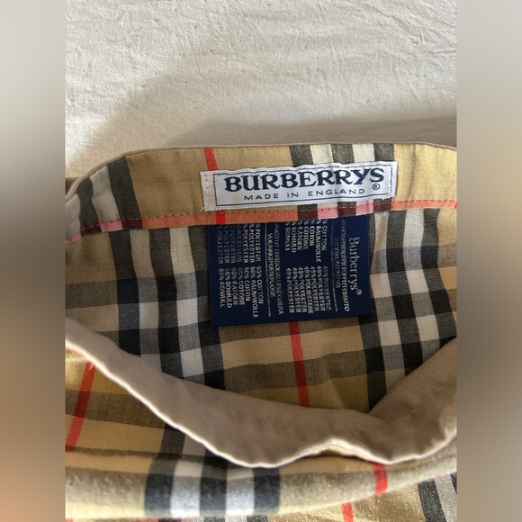 Vintage Burberrys Reversible A Line Cotton Beige Tartan Check Skirt UK 12 - Picture 4 of 16